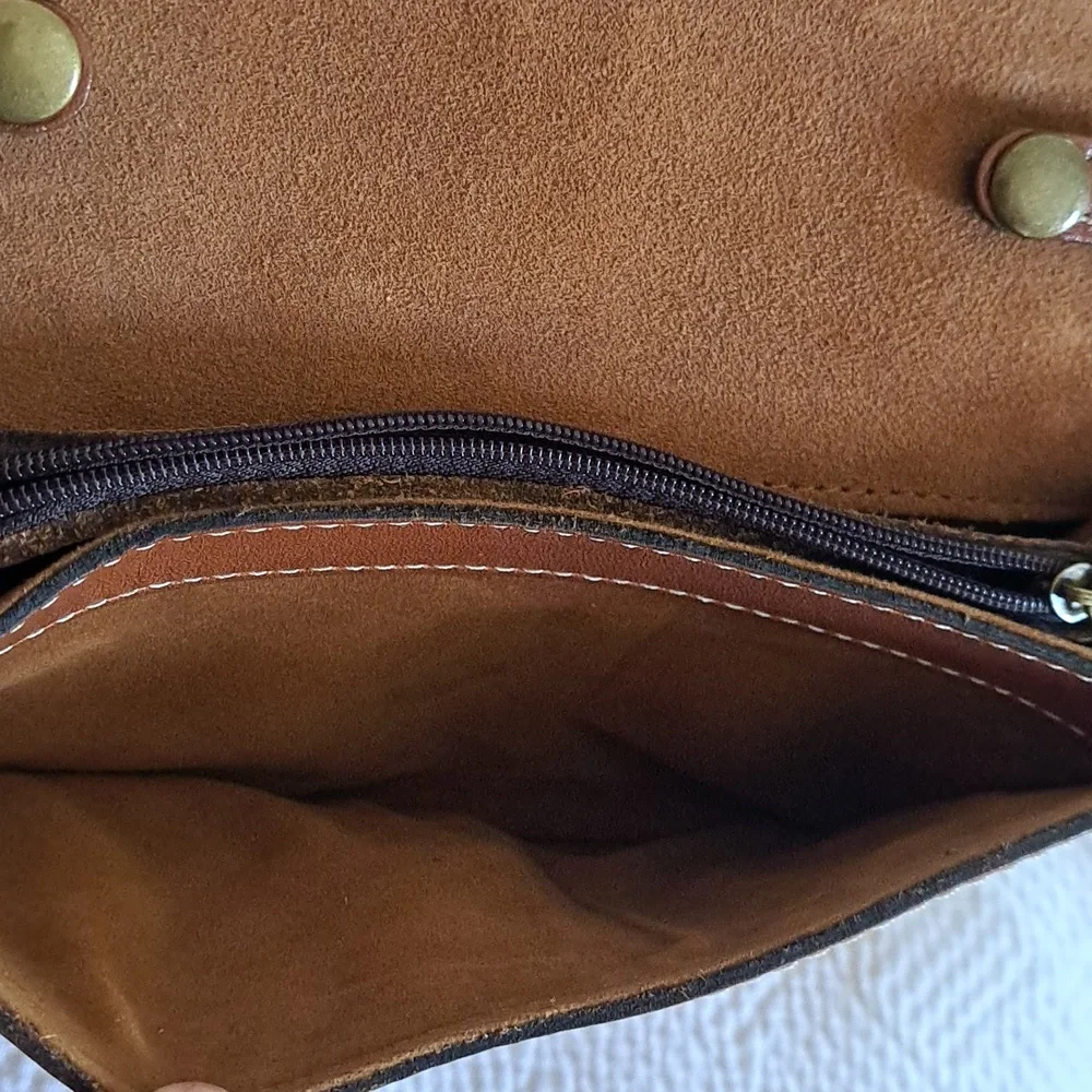 PATRICIA NASH Womens Torri Brown Leather Heritage‎ Collection Crossbody/Clutch